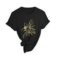 thumbnail image 5 of Women Summer Tops Womens Spring Summer Printed Short Sleeve O Neck T Shirt Top Tunic Women Exercise Tees Womens Athletic Long Sleeve Shirt Light Weight Long Tees Western Yoga V Neck Tee Black XL, 5 of 5