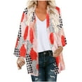 thumbnail image 2 of Summer Fashion Savings AXXD Women'S Swimwear Cover Ups Floral Print Puff Sleeve Kimono Cardigan Loose Chiffon Cover Up Tops, 2 of 5