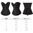 thumbnail image 4 of LIKEWIN Mujeres Modelador de cintura Gótico Satén Brocado Stays Corset Corsé Bustier Top Top con cordones Sexy Vestidos elegantes Cincher de entrenamiento de cintura Overbust deshuesado/Multicolorpang, 4 of 4