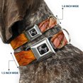 thumbnail image 2 of Buckle-Down Pet Collar, Dog Collar Metal Seatbelt Buckle, Vivid Floral Collage Orange Pinks, 13 to 17 Inches 1.5 Inch Wide, 2 of 8
