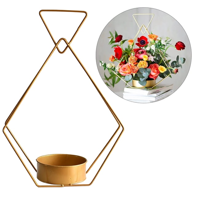 Flower Basket,Geometric Shape Portable Flower Geometric Shape Flower Baskets Metal Flower Baskets Finely Tuned Performance