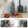 thumbnail image 2 of ChaoLink (2Pcs) 4.5FT Artificial Christmas Tree, Small Pre-Lit Snow Flocked Christmas Tree, Holiday Xmas Tree with 200 LED Lights, Holiday Sleigh Shape Base, Pine Cones, Red Berry Clusters, 2 of 8