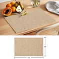thumbnail image 4 of Khaki Placemats Set of 6 Rustic Farmhouse Solid Color Place Mats Indoor Wipeable Table Mats Washable Cloth Dining Table Placemats for Kitchen Holiday Party Home Decor 13x19 Inch, 4 of 7