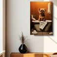 thumbnail image 4 of Brussels Griffon Dog Canvas Wall Art for Bedroom Living Room Home Decor,Funny Dog Canvas Sitting on The Toilet Animal Pattern Office Artworks, modern wall decor, Ready to Hang, 4 of 6