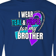 thumbnail image 4 of Inktastic Suicide Prevention I Wear Teal and Purple for My Brother Long Sleeve Youth T-Shirt, 4 of 5