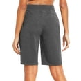 thumbnail image 5 of BALEAF Women's Bermuda Shorts Cotton Long Shorts with Pockets Deep Gray M, 5 of 7