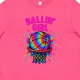 thumbnail image 4 of Inktastic Ballin' Girl Basketball Rainbow Splash Youth T-Shirt, 4 of 5