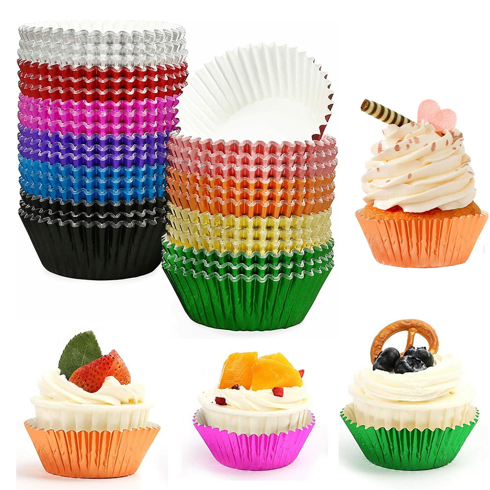 Xlloest Premium Mini Rainbow Bright Baking Cups Pack of 400 Cupcake Liners Paper 