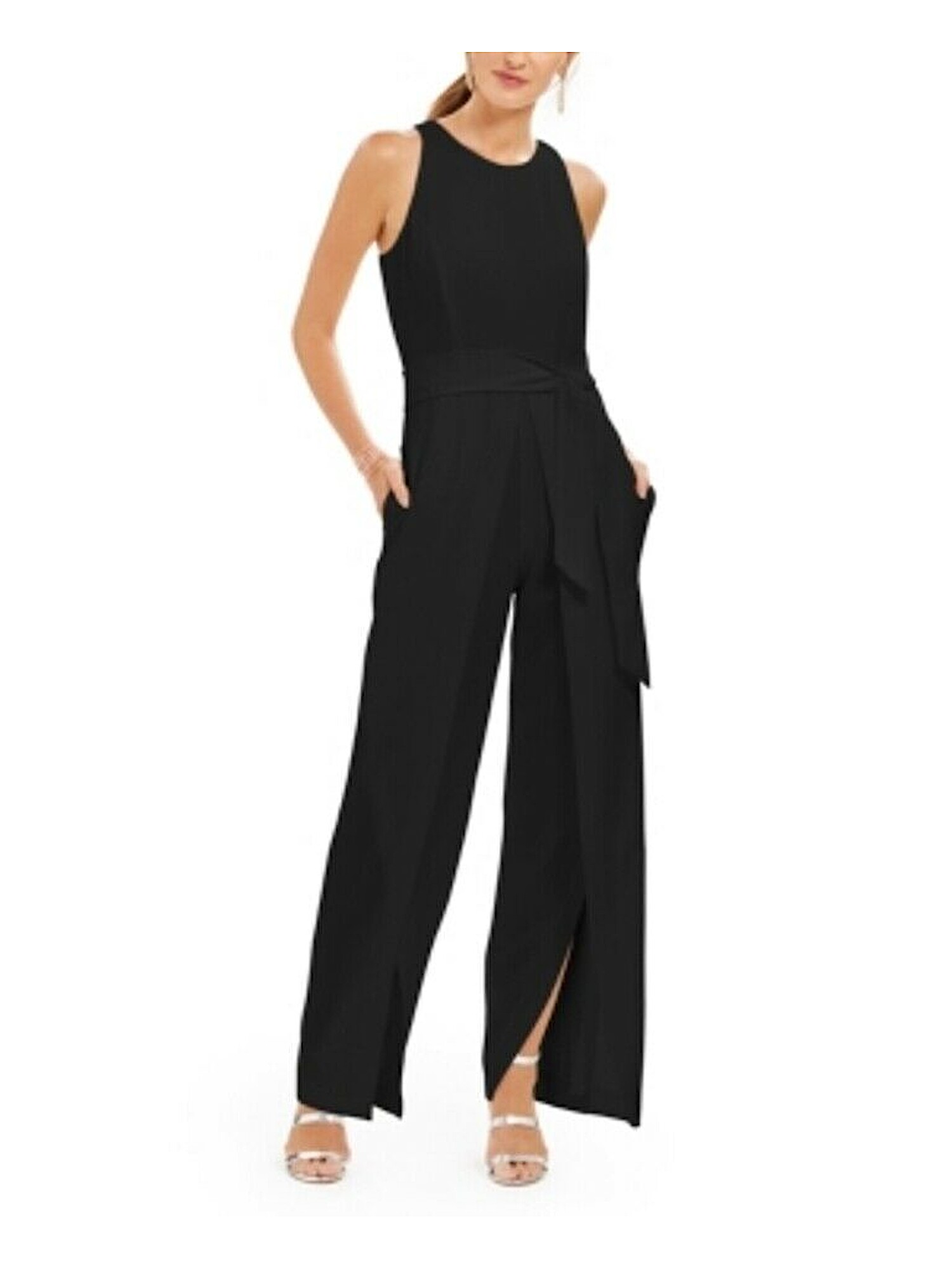 M&S&W Womens Sleeveless Solid Chiffon Short Romper Halter Neck Jumpsuit M&S&W Womens Sleeveless Solid Chiffon Short Romper Halter Neck Jumpsuit