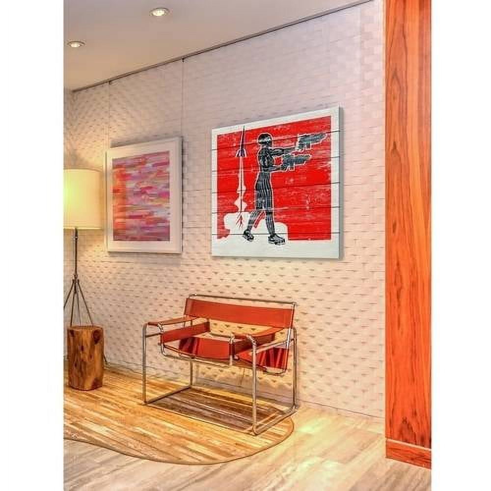 Guns Blazing Painting Print on White Wood