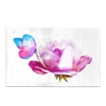 thumbnail image 2 of CADecor Beautiful Watercolor Flower with Butterfly Bathroom Mat Bath Rug, Doormat 30x18 inches, 2 of 2