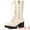 Beige, variant on Unique Bargains Women's Lace Up Platform Chunky Heels Mid Calf Combat Boots
