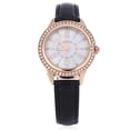 thumbnail image 4 of Elegant Quartz Watch 30M Water Resistance Shell Rhinestone Dial Wristwatch,Black, 4 of 5