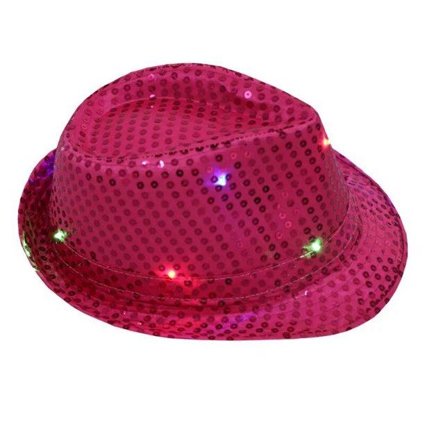 Gorra de Jazz con luz LED intermitente, sombrero de Jazz que brilla en la oscuridad, disfraces de Fedora luminosos, accesorios de escenario para Halloween, espectáculo de baile de Hip Hop Unisex adult