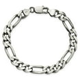 thumbnail image 3 of Finest Gold Sterling Silver Antiqued 7.75 mm Figaro Chain 8 in. Bracelet, 3 of 3
