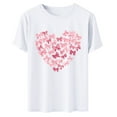 thumbnail image 4 of T Shirts for Women Ohufall Womens Tops Short Sleeve Bow Printed Valentines Shirts Summer Graphic Crewneck T-Shirts Basic Tees, 4 of 5