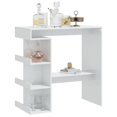 thumbnail image 2 of vidaXL Bar Table with Storage Rack High Gloss White 100x50x101.5 cm, 2 of 4