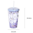 thumbnail image 5 of Joernso Water Bottle Eco-friendly English Letter Pattern Plastic Sequins Drinking Water Straw Cup for Travel, 5 of 8
