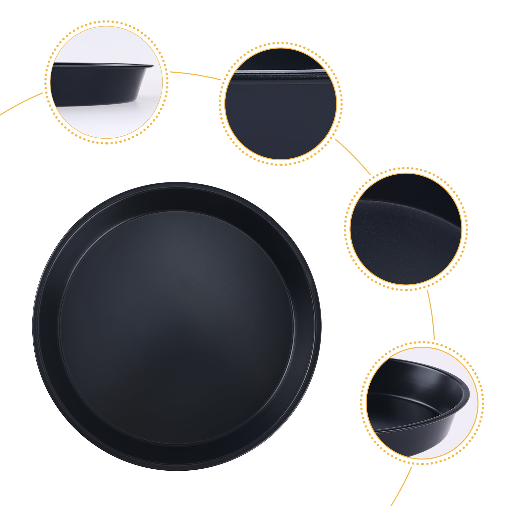 Unique Bargains 2 Pcs Round Cake Pans Baking Sheet Black 11.0*11.0*1.4in