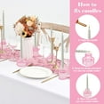 thumbnail image 2 of HIDAWN 6 Pcs Pink Glass Candlestick Holders Tealight Candle Holders, Votive Candle Taper Candle Holder, 2 of 10