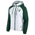 thumbnail image 2 of Women's Fanatics White/Hunter Green Milwaukee Bucks Anorak Raglan Full-Zip Hoodie Jacket, 2 of 3