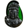 thumbnail image 4 of K-KED Natural Grade A Jade Black Jadeite Men Women Bless Lucky Guanyin Head Pendant, 4 of 8