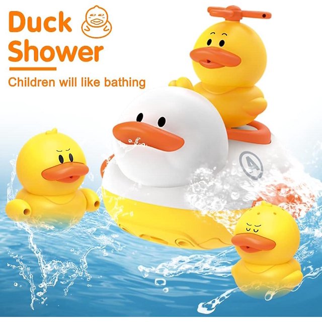 Electric Duck Bath Toy - Baby Bath Toys for Toddlers, Electric Shower Sprayer with 3 Ducks Water Spray