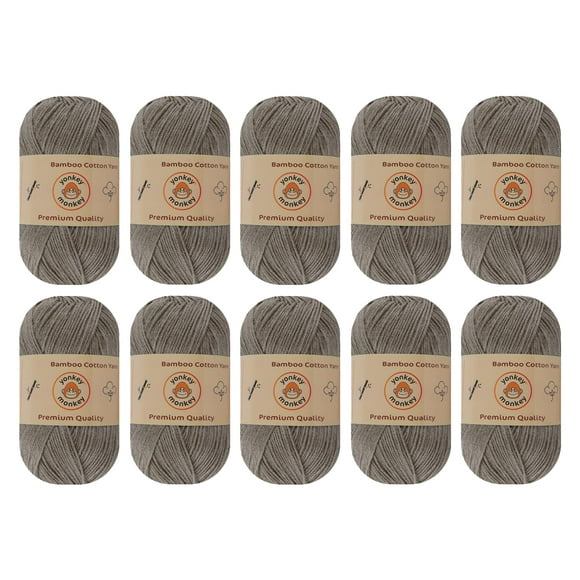 10-Pack of Yonkey Monkey 500 Grams Yarn - 70% Rayon derived from Bamboo, 30% Cotton - Imported - Camel 9031