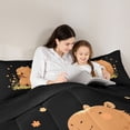thumbnail image 4 of Erosebridal Capybara 7-Piece Twin Bedding Sets,Rustic Plant Colorful Cute Flowers Bedding Comforter Set For Girls Kids ,Reversible Black, 4 of 7