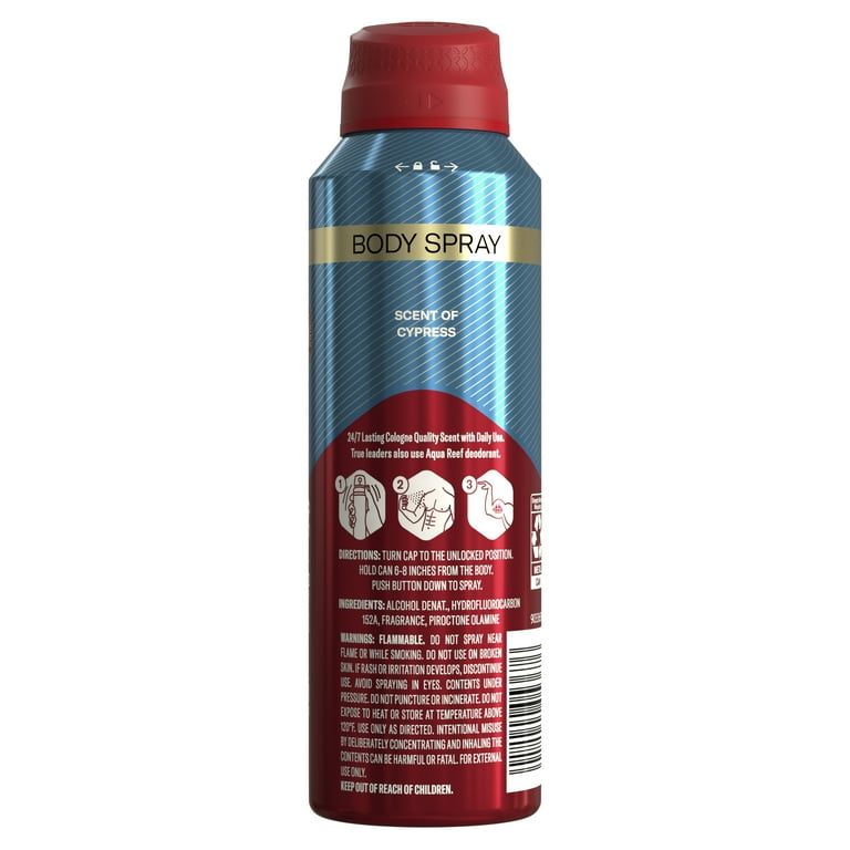 Old Spice Aluminum Free Body Spray for Men, Aqua Reef, 5.1