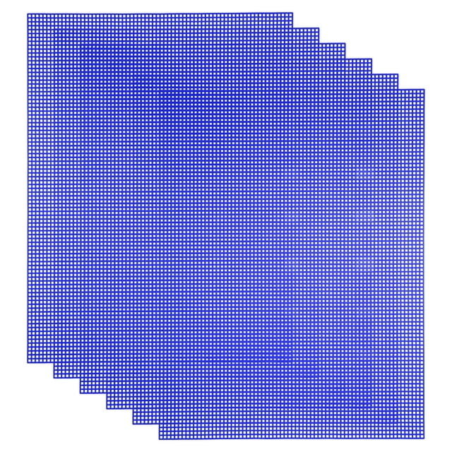 Uxcell 5 Paquete de Hojas de Lona de Malla, 10.5 x 13.5 Pulgadas Lona Plástica, Malla Ocular para Bordado, Manualidades, Tejer y Proyecto de Crochet, Fabricación de Bolsas, Decoración del Hogar, Azul