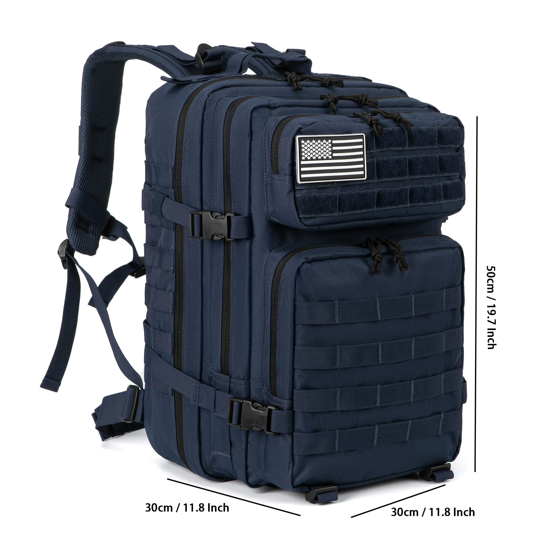 QT&QY 45L Molle Hiking Backpack Outdoor Travel Daypack 17 Inch Laptop Compartment Work Commuter Bag