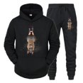 thumbnail image 2 of Chándal para hombre con estampado divertido de perro, ropa deportiva para correr, sudadera con capucha y pantalón de moda, conjunto de 2 piezas para amantes de los perros y animales, conjunto deportiv, 2 of 5