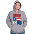 thumbnail image 3 of Puerto Rico Nuyorican Proud Borinquen Zip Up Hoodie Men's Women's Brisco Brands S, 3 of 5