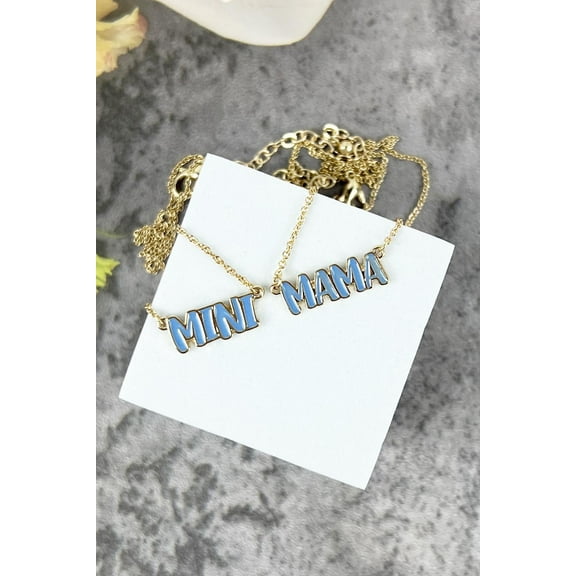 14" 3" EXT "MINI" & 16" 3" "MAMA" ENAMEL NECKLACE SET
