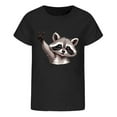 thumbnail image 3 of Curuila Kids Girls T Shirt Short Sleeve Casual Loose Fit Animal Print Crew Neck Summer Tops Black Size 3-4 Years, 3 of 4