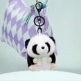 thumbnail image 5 of Plush Panda Keychain Pendant with Baby Bottle Stylish Backpack Keyrings Pendant for Kid Boy Girl Women Men, 5 of 5