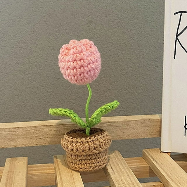 Finished Hand Woven Crochet Flower Non Braking Non Fading Crochet Flower for Table Home and Car Decoration