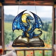 thumbnail image 4 of Book Dragon Window Hanging Ornament, Dragon ACRYLIC Wall Art Decoration, Fantasy Dragon Book Ornament, Home Decor, Gift for Book Lovers, 4 of 4