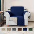 thumbnail image 1 of Funda de Sofá Reversible de 1 Pieza Acolchada Slipcover (Sillón, Azul Marino), 1 of 7