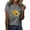 Grey, variant on Womens Tops Classic Version Of Cotton Short Sleeve Crewneck Loose Printed T Shirt Black L