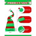 thumbnail image 3 of Sombrero de fieltro de duende navideño de 2 piezas, sombrero de Papá Noel a rayas largas, accesorios navideños de felpa para mujeres y hombres (estilo elegante), 3 of 5