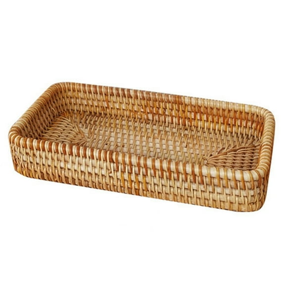 TELOLY Tray Decor,Rectangular Design Tea Tray,Efficient Storage To Help Organize Tableware Serving Tray With Handle,21*11*4CM