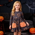 thumbnail image 2 of YUEHUA Halloween Dress for Children Little Girls, Shiny Tulle Skirt with Lace Sleeve, Elegant Puffed Sleeve Autumn Festival Dress for 4-6, 2 of 8