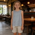 thumbnail image 6 of QIUOMBBP Loose Fit Casual Tank Tops for Girls Trendy Sleeveless Crewneck Summer Tanks Beach Vacation Cooling Blouses Gray 13 Years, 6 of 9