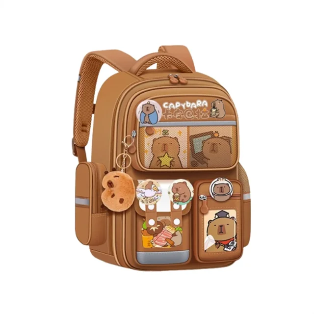 Capybara Cartoon Backpack Large Capacity Oxford Fabric Elementary School Bag Suitable For School And Short Trips