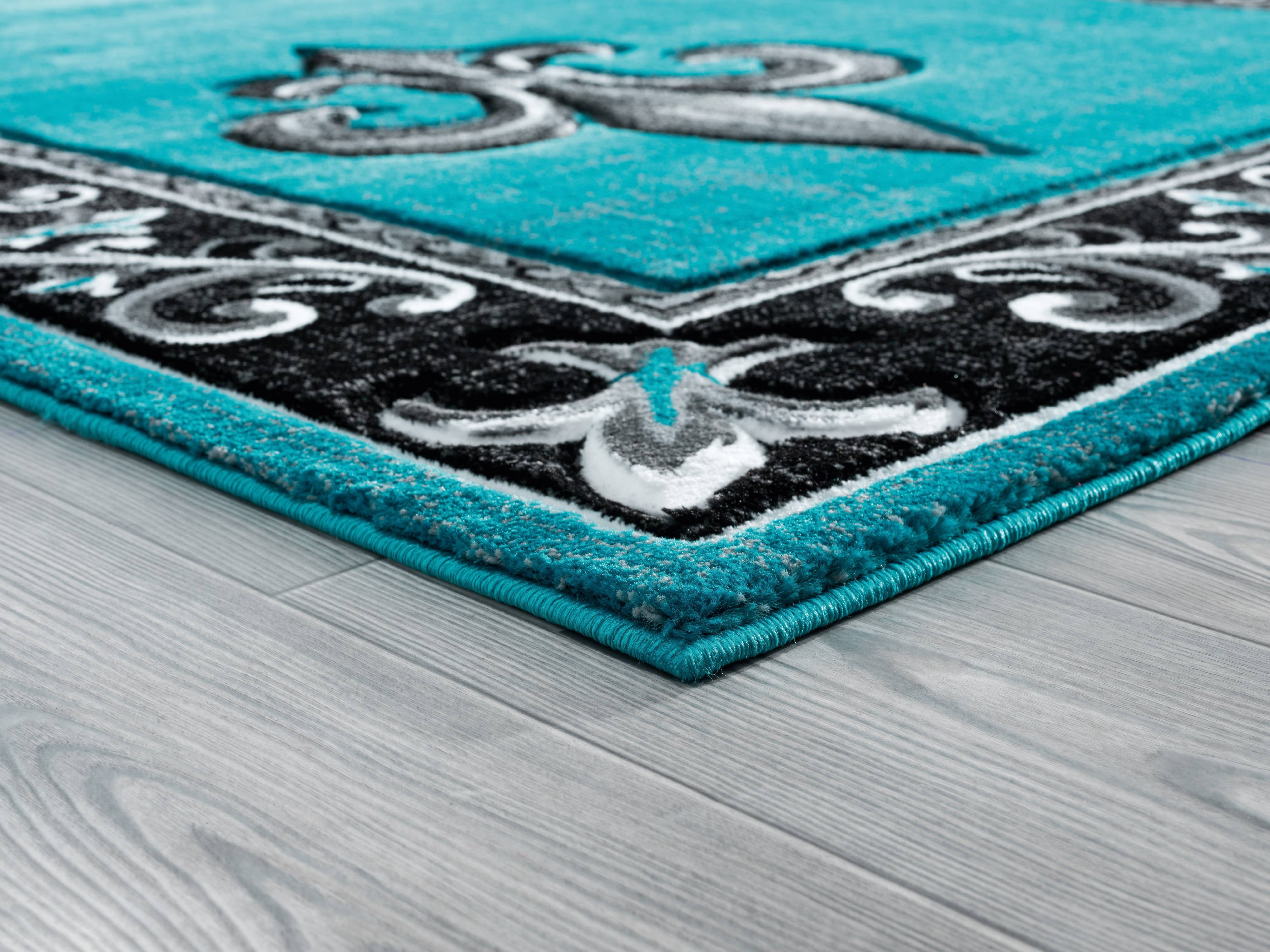 United Weavers Drachma Peleus Transitional Border Area Rug, Turquoise, 7'10" x 10'6"