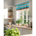 thumbnail image 3 of Vintage Turquoise Valances for Windows Brown Gradient Abstract Wood Grain Valance Rod Pocket Light Filtering Short Window Treatments Curtains for Kitchen Bathroom Living Room Bedroom, 42 x 12 Inch, 3 of 7