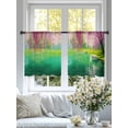 thumbnail image 5 of Pink Flower Tree Sheer Curtains 45 Inches Length 2 Panels Set, Window Sheer Curtains for Living Room/Bedroom, Spring Lake Boat Country Natural Scenery Light Filtering Rod Pocket Curtain 52''x45''x2, 5 of 8