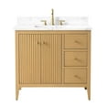 thumbnail image 4 of Vanity Art 36" Double Door Bathroom Vanity with Sink, Freestanding Storage Cabinet with Engineered Marble Top, Flip Down Tray, Drawer, and Shelf, 4 of 7